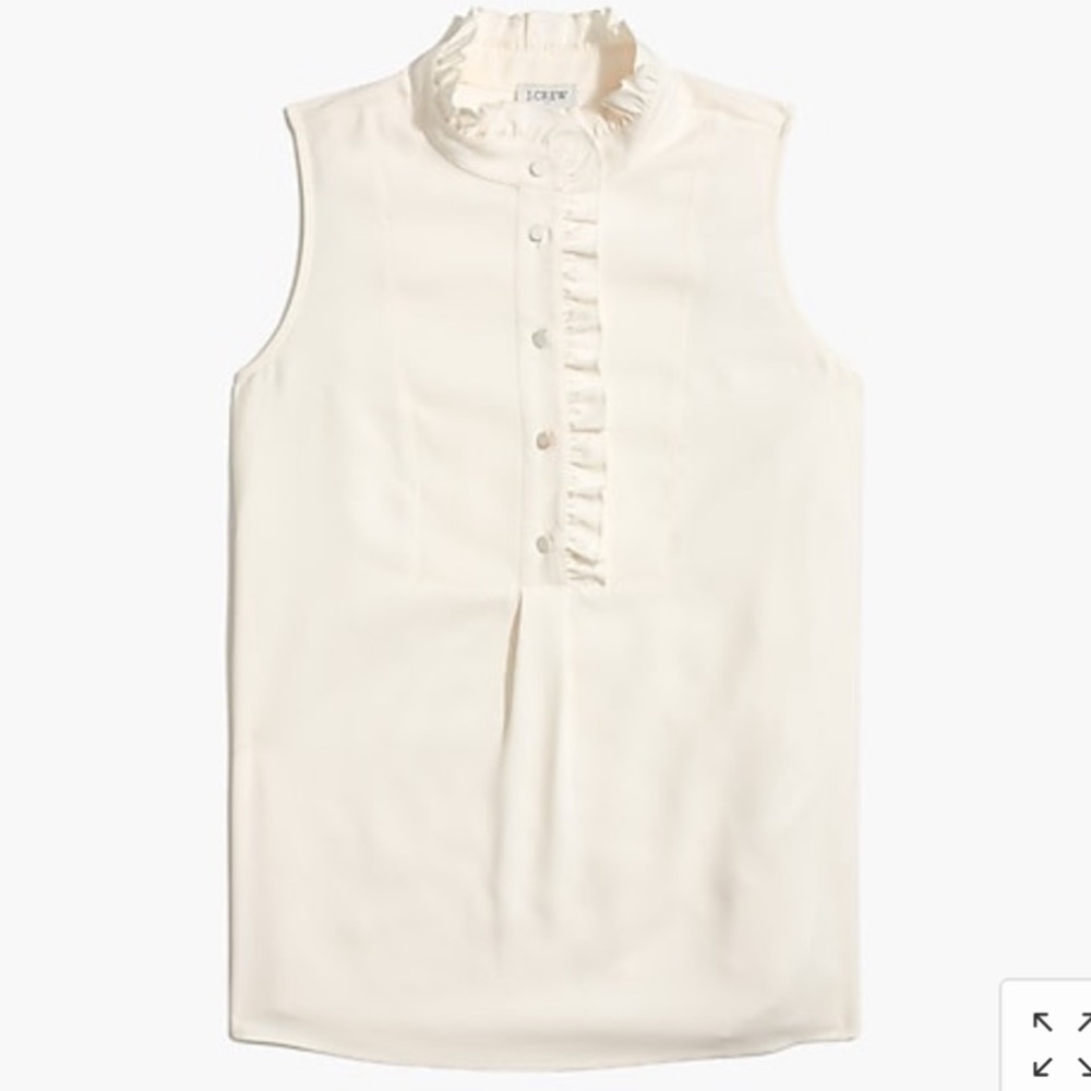 J. Crew Ruffles Trim Crepe Top